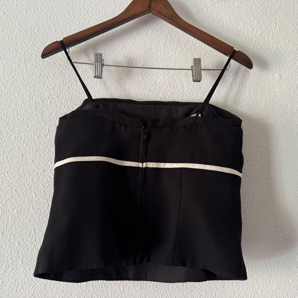 Vintage B2 Black White Bow Bustier Cami Bodice Top Y2K Preppy Size 14 - Picture 11 of 13